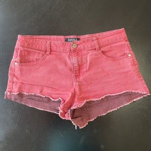 Forever 21 Red Denim Jean Shorts, size 29